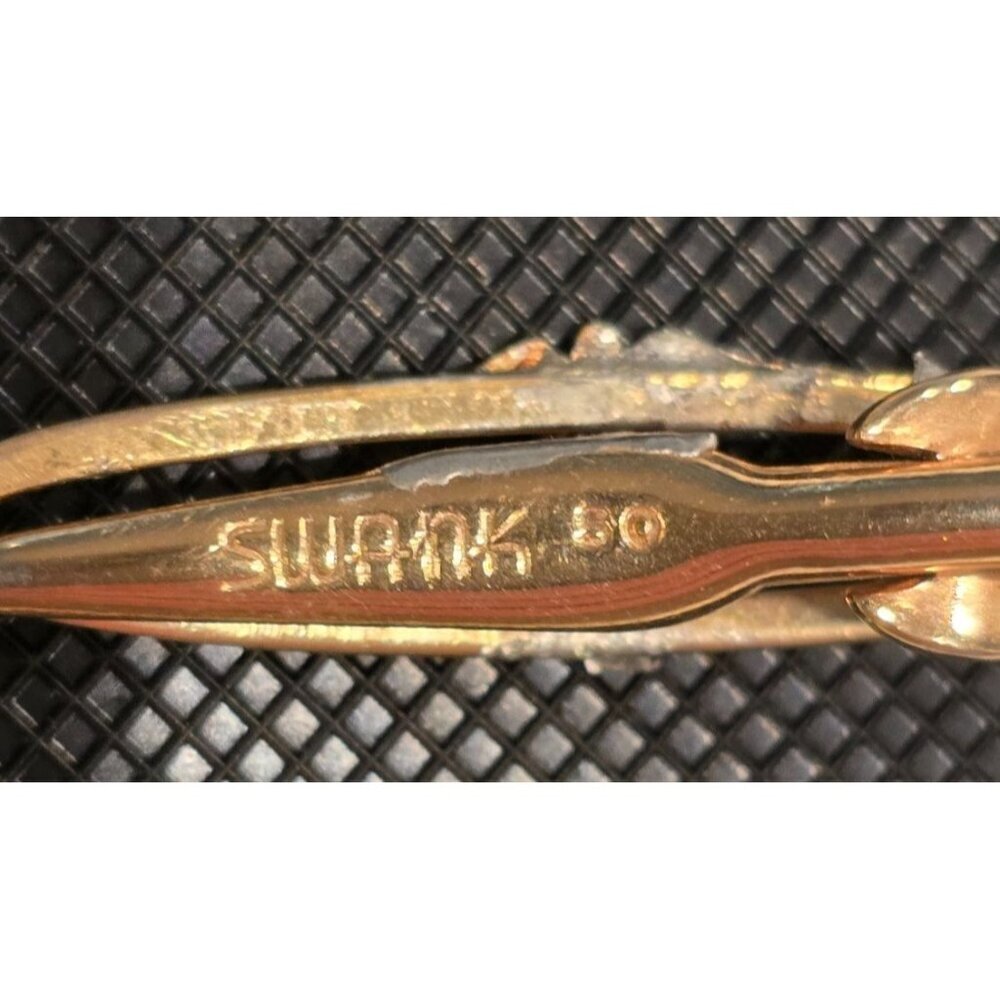 Vintage Swank Gold Tone Caduceus Tie Clip With Medical Symbol Design - Picture 5 of 8